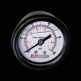 Bxga-00125-wh Blox Racing For Liquid-filled Fuel Pressure Gauge 0-100psi White Face