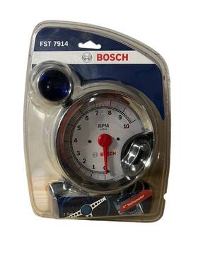 Fst-7914 Bosch 5 Inch Tachometer Gauge With Shift Light White Chrome Bezel Sport Iii