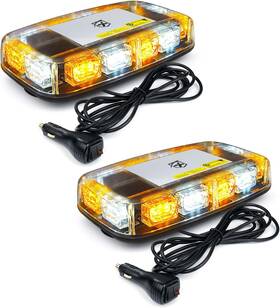 Branded 760249910873 2pc 12 Inch Roof Top Strobe Light High Bright Led Emergency Amber White