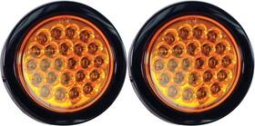 Astp5041cg2 Branded 4 Inch Round Led Recessed 2pc With Grommet Amber Strobe