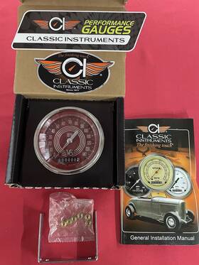 V8rs55slc Classic Instruments 21326 V8 Red Steelie 4 5/8 Speedo 140mph Curved Glass