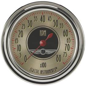 An383slc Classic Instruments All American Nickel 2 5/8 Inch Tachometer