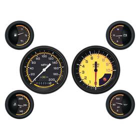 Ax01yblf Classic Instruments - Autocross Yellow Series Custom 6-gauge Set