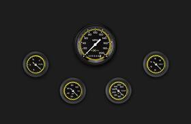 Ax100yblf Classic Instruments Autocross Yellow Five Gauge Set 100