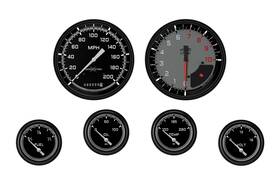 Ax251gblf Classic Instruments Autocross Gray Six Gauge Set 251