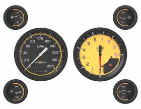 Ax51yblf Classic Instruments Auto Cross Yellow 6 Gauge Set