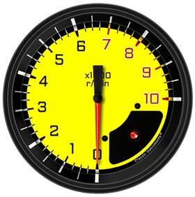 Ax71yblf Classic Instruments Yellow Autocross Series Tachometer