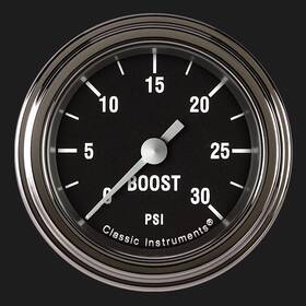 Hr142slf Classic Instruments Hot Rod 2 1/8 Inch Boost Gauge 30 Psi