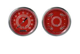 V8rs52slc Classic Instruments V8 Red Steelie Two Gauge Set