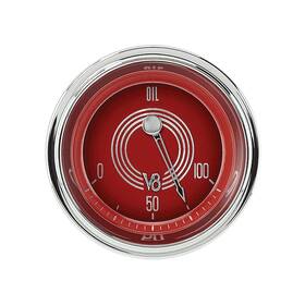V8rs81shc Classic Instruments V8 Red Steelie Series Oil Pressure Gauge