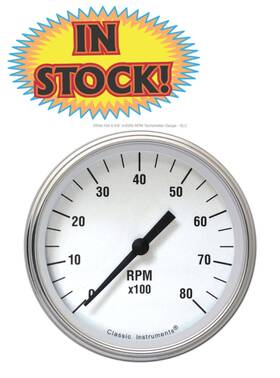 Wh71slc Classic Instruments - White Hot 4-5/8 Inch 0-8000 Tachometer Gauge Slc