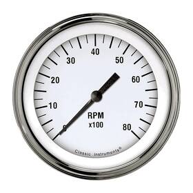 Wh80slc Classic Instruments Tachometer Gauge - White Hot 3in Tach 8000 Rpm