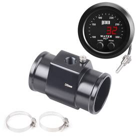 Wtm-y-cb-02-rd-32 Cnraqr 2ftft Water Temperature Gauge Kits 1/8 Npt Sensor Display Joint Pipe 32mm