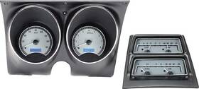 Dd680021 Dakota Digital 1968 Camaro Vhx Dash / Console Gauges With Silver Alloy Face And Blue