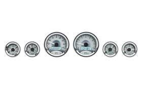 Vhx-1060-s-w Dakota Digital 6-piece Round Universal Vhx System Silver Alloy Style Face White Display