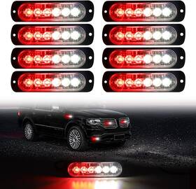 Pec00247x8-ds Dibms Led Emergency Strobe Lights 8x Red White 6