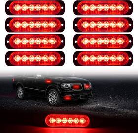 Pec00258x8-ds Dibms Led Emergency Strobe Lights Bar 8x Red 6 Warning