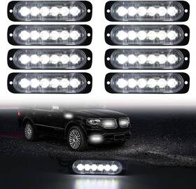 Pec00259x8-ds Dibms Led Emergency Strobe Lights Bar 8x White 6 Warning