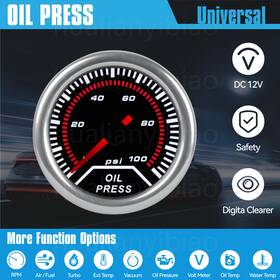 1121-op Dofi-auto-parts Universal 2 Inch 52mm Pointer White Led Oil Pressure Gauge 0-100 Psi Meter Sensor