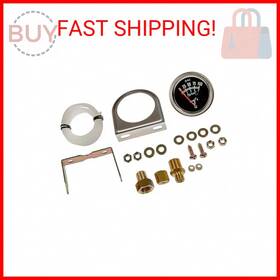 7-153 Dorman 725716107972 Oil Pressure Gauge Kit Universal Fit Chrome Black