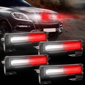 Eucobaw4 Ease2u E Emergency Strobe Lights For Vehicle 12-24v 4 In 1 Led 32w Surface White Red