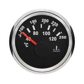 El0111 Eling Waterproof 52mm 2 Inch Water Temp Meter Pointer Black Stainless Steel