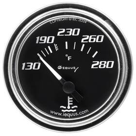 E7232 Equus Water Temp Gauge 2 Inch 130-280 F 90 Degree Sweep Mechanical