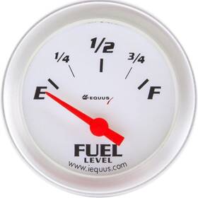 E8363 Equus 8363 2 Inch Fuel Level Gauge White With Aluminum Bezel Led Backlight