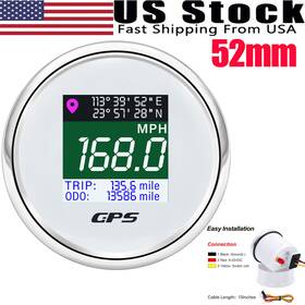 Cx6184us Faymizsa 2 Inch 52mm White Gps Speedometer Odometer Gauge Waterproof For Motorcycles Boat Car