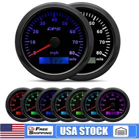 Cx8155bus Faymizsa 85mm Black Gps Speedometer Gauge 80mph Odometer For Boat Car Truck Motorcycle Us