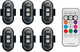 Qwe1 Flyant Wireless Led Strobe Lights With Remote Control 8 Colors Waterproof 6pc