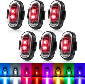 Ip65 Fortulux 748743872972 6pcs Wireless Led Strobe Lights With Remote Control 8 Colors Black