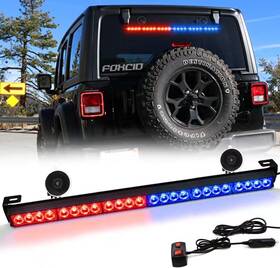1s52022-6rb Foxcid 24 Led Strobe Emergency Traffic Advisor Light Bar 27 Inch Red And Blue