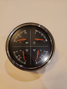 066s273971224 Freightliner New 12v 4 In 1 Gauge Air Oil Pressure And Water Temperature