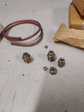 Fmp-40121 Fullwell 1954 Buick Nos Oil Pressure Gauge Feed Line Chevy 55 56 57 With Fittings