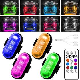 Fur-001 Furlerkam Wireless Led Lights For Car Interior High-brightness 4pcs Black