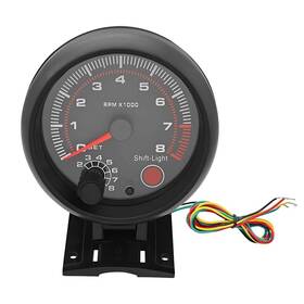K6004 Geevorks Tachometer Gauge 12v Universal 3.75 Inch Black 0-8000 Rpm Led