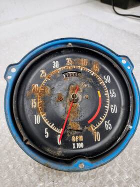 5657521 General Motors 72-74 C3 Corvette Tachometer Rpm Gauge Tach Assembly White 5600 Red Line Oem Gm