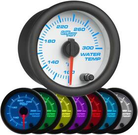 Glowshift 842559102961 White 7 Color 300f Water Coolant Temperature Gauge Kit - Includes