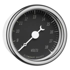 Gs-cb-05 Glowshift Black Classic Series 18v Volt Voltmeter Voltage Vintage Gauge Kit
