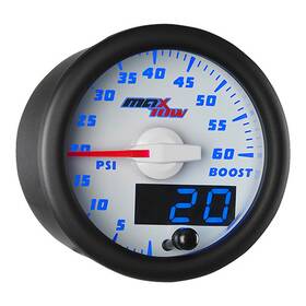 Glowshift Mto-wbdv01 60 Slightly Used White And Blue Maxtow Double Vision 60 Psi Boost Gauge W Sensor