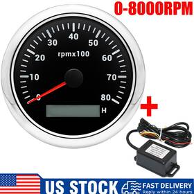 K0158-dr01us Gzsmh Cx8153 85mm Tachometer 0-8000rpm With Diesel Engine Tach Adapter Rpm Signal Sensor Us