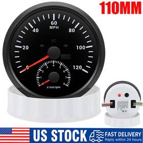 Cxa031b Gzsmh 110mm Boat Gps Speedometer 0-120mph With Tachometer 8000rpm Gauge Waterproof Us