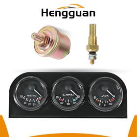 S087-vow3bk-lb1 Hengguangauto Water Temp Oil Pressure Volt Meter 2 Inch 52mm 3-in-1 Auto Car Triple Gauge Set Kit