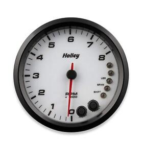 26-616w Holley Analog-style Tachometer White 0-8k 4-1/2 Inch