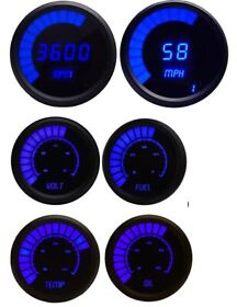 B9999b Intellitronix Digital Led Bar Graph 6-gauge Set Blue Speedometer 0-2