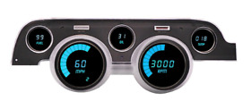 Dp7002t Intellitronix Teal Led Digital Gauge Cluster Panel 1967-1968 Ford Mustang