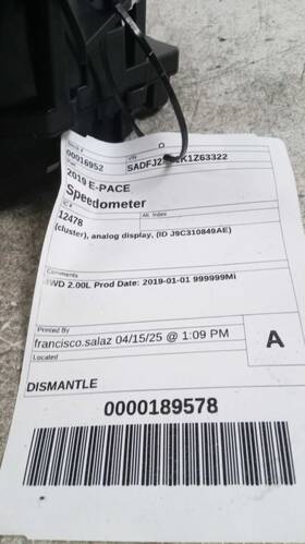J9c310849ae Jaguar J9c2791 Speedometer Cluster Analog Display Id Fits 18-19 E-pace 434041 J9c310849ae Jaguar J9c2791 Speedometer Cluster Analog Display Id Fits 18-19 E-pace 434041