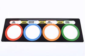 Jegs 012657085484 4-gauge Aluminum Panel Plate With Graphic Decal Oil Pressure/water