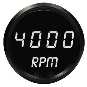 Jegs 41491 Mini Tachometer Led Digital Black Face Bezel White Numbers 0-9